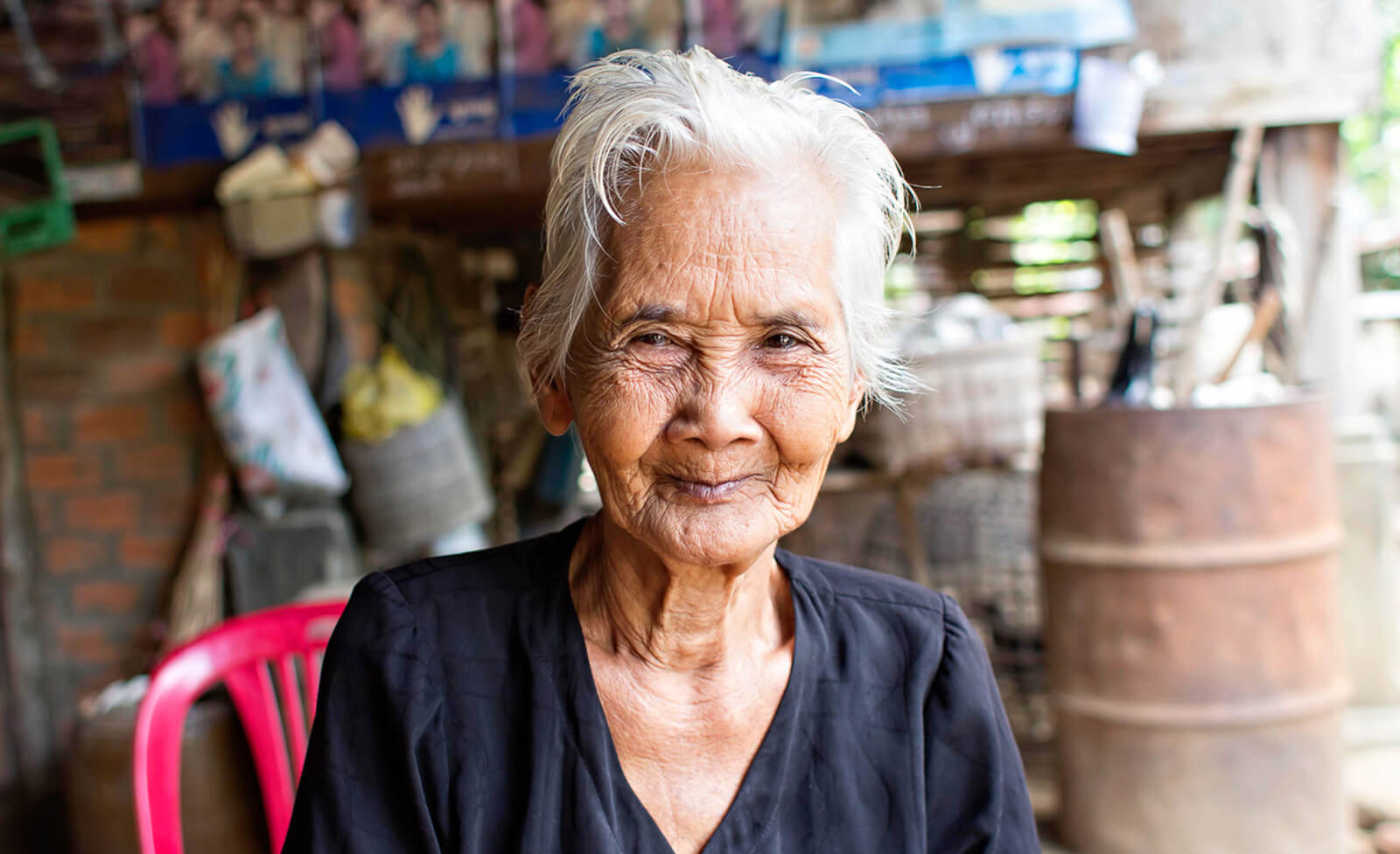 ältere Frau in Kambodscha