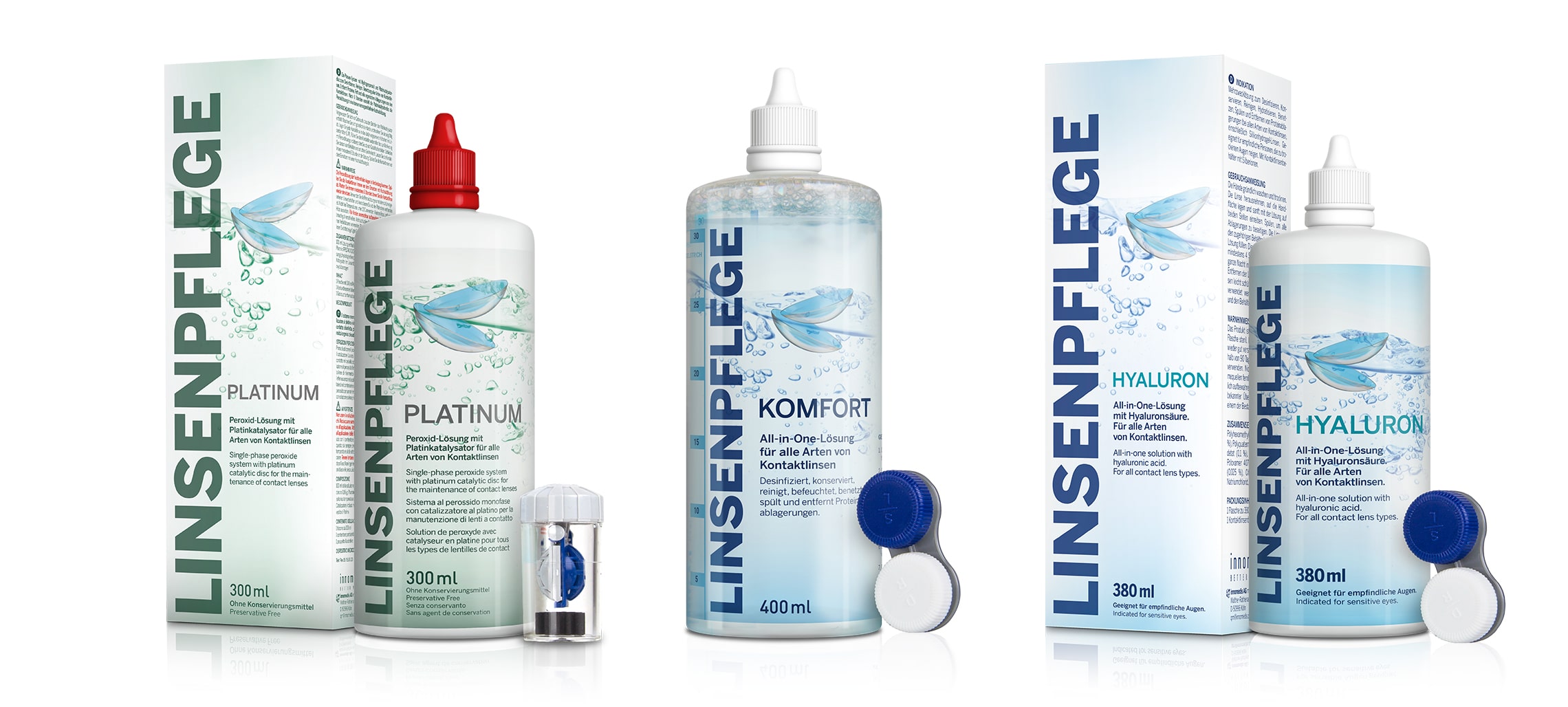 Kontaktlinsen und Pflegemittel Produktangebot